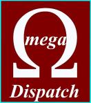 OMEGA DISPATCH LOGO WITH BROWN BACKGROUND